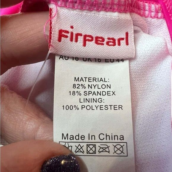 Hot Pink Twist-Front Tankini Swim Top Adjustable Straps Womens Size 12 NEW - Picture 6 of 10